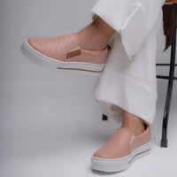 Tênis Slip On Feminino Casual Confortável | Estilo Clássico e Versátil Rosê