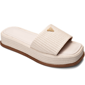 Tamanco Feminino Flatform Chinelo Confortável Juta Off White