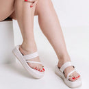 Tamanco Feminino Flatform em Tiras com Anel Branco