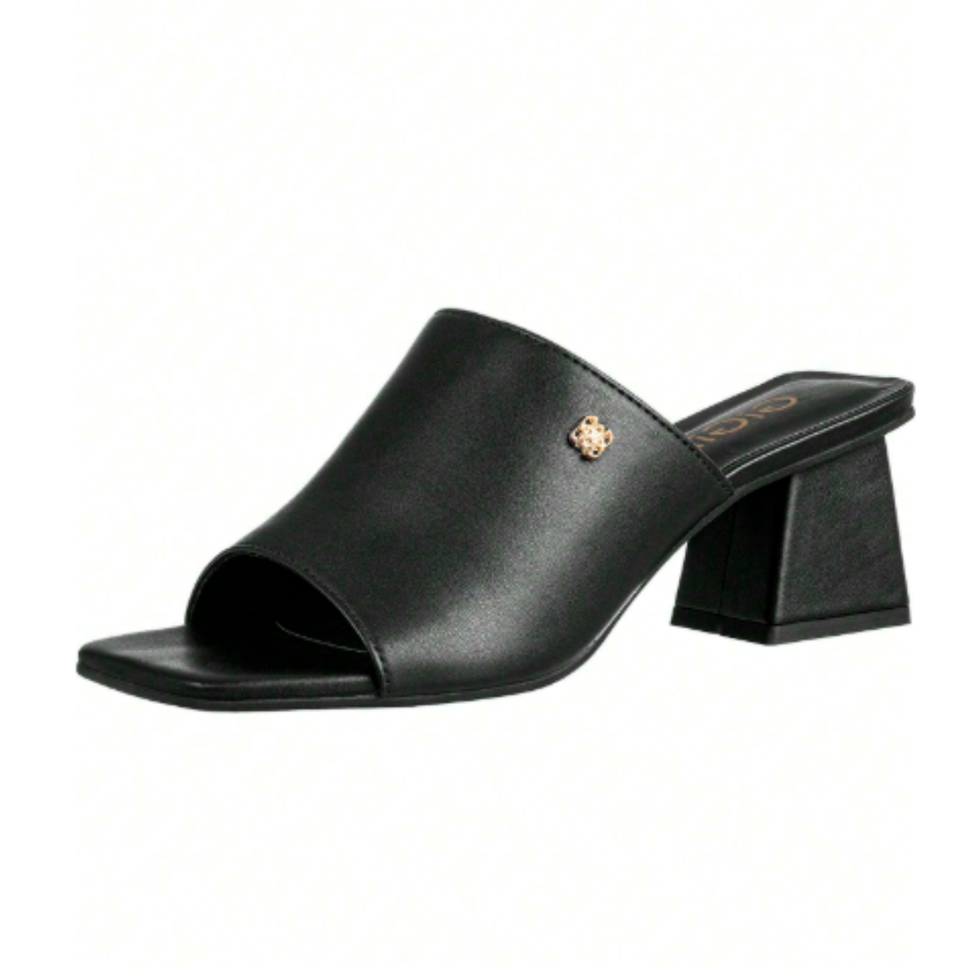 Tamanco Feminino Mule Salto Bloco Preto