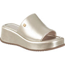 Tamanco Feminino Plataforma Anabela Flatform Sola Macia Dourado