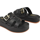 Tamanco Feminino Plataforma Flatform com Fivela Regulável Preto