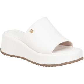 Tamanco Feminino Plataforma Sola Macia Anabela Flatform Branco