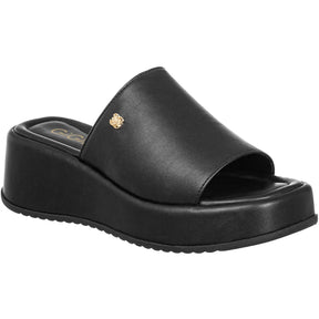 Tamanco Feminino Plataforma Sola Macia Anabela Flatform Preto