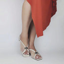 Tamanco Feminino Salto Bloco Baixo e Tela Transparente Chic Branco