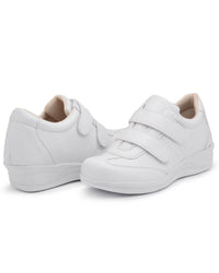 Tenis Feminino Sola Macia Confortável com Ajuste em Velcro Branco