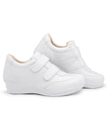 Tenis Feminino Sola Macia Confortável com Ajuste em Velcro Branco