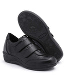 Tenis Feminino Sola Macia Confortável com Ajuste em Velcro Preto