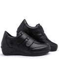 Tenis Feminino Sola Macia Confortável com Ajuste em Velcro Preto