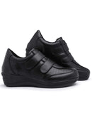 Tenis Feminino Sola Macia Confortável com Ajuste em Velcro Preto