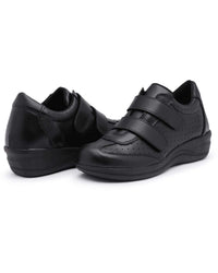 Tenis Feminino Sola Macia Confortável com Ajuste em Velcro Preto