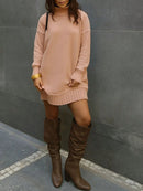 Vestido Feminino Tricot Blusão alongado Gola Alta Modal Premium Bege
