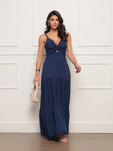 Vestido longo feminino viscolinho pipoca Azul Marinho