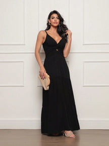 Vestido longo feminino viscolinho pipoca Preto