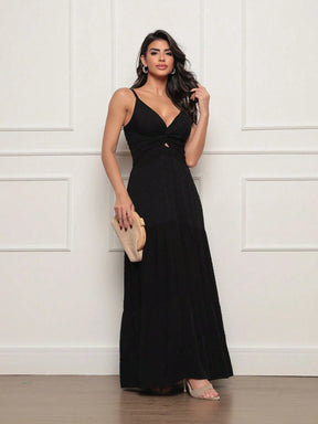 Vestido longo feminino viscolinho pipoca Preto