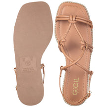 Sandalia Rasteira Feminina Com Tiras Trançadas Nó Espadrille Confortável