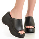 Tamanco Feminino Sandal Boots Plataforma Anabela Sola Alta