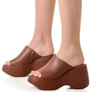 Tamanco Feminino Sandal Boots Plataforma Anabela Sola Alta