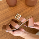 Sandália Feminina Salto Bloco com Fivela | Elegância e Conforto