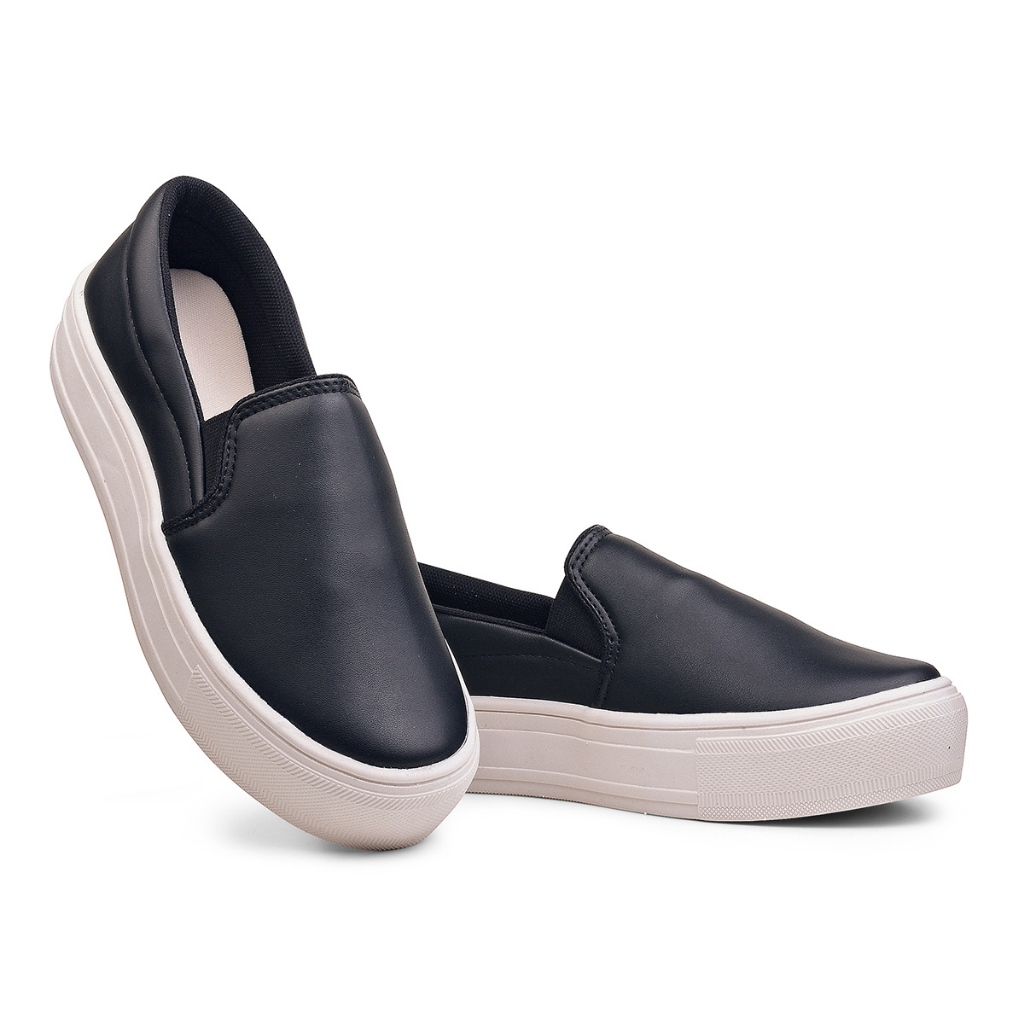Tênis Slip On Feminino Casual com Plataforma – Estilo e Conforto no Calce Fácil