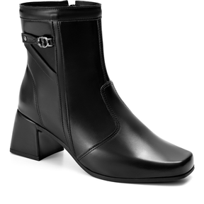 Bota Feminina Cano Curto com Salto Bloco Baixo e Detalhe Lateral – Estilo, Conforto e Versatilidade