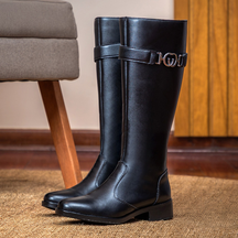 Bota Feminina Montaria Cano Longo com Fivela – Elegante, Confortável e Estilosa para o Dia a Dia