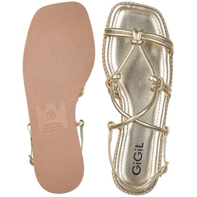 Sandalia Rasteira Feminina Com Tiras Trançadas Nó Espadrille Confortável
