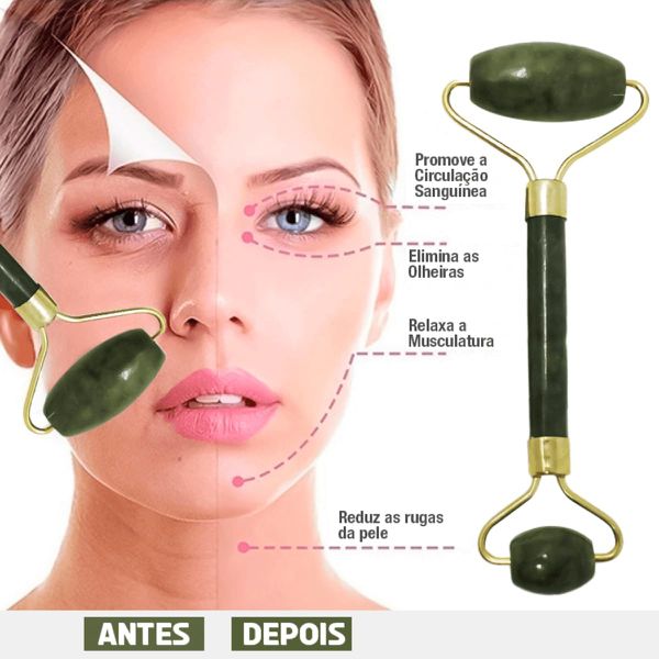 Rolo de Massagem Facial de Pedra Jade